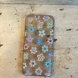 iPhone 12 pro max clear phone case with flowers on it